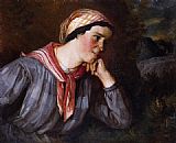 Gustave Courbet Famous Paintings - Peasant Wearing Madras